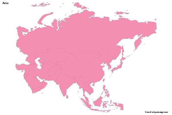 Sample Maps for Asia (pink,outline)