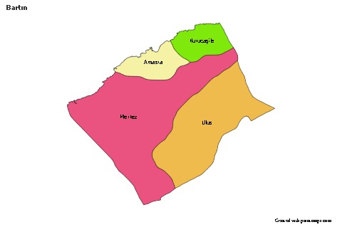 Mapas de muestra para Bartın (coloreado)