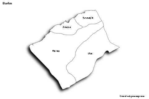 Mapas de muestra para Bartın (blanco-negro,sombrío)