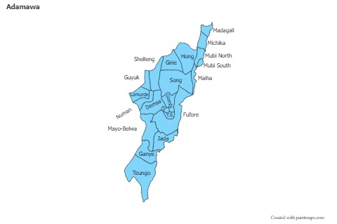 Contoh Peta untuk Adamawa (biru)