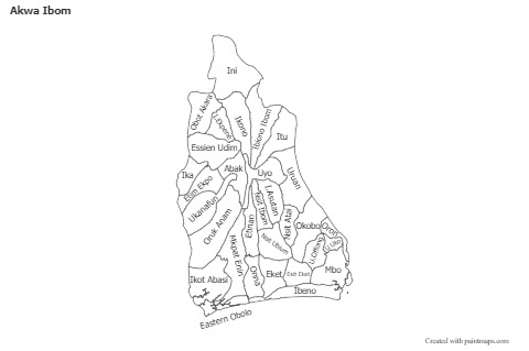 Sample Maps for Akwa Ibom (black-white)