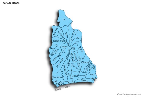 Sample Maps for Akwa Ibom (blue,shadowy)