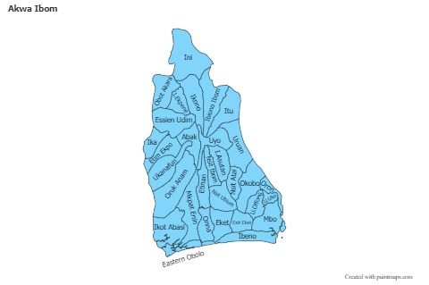 Sample Maps for Akwa Ibom (blue)
