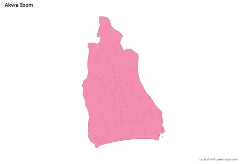 Sample Maps for Akwa Ibom (pink,outline)