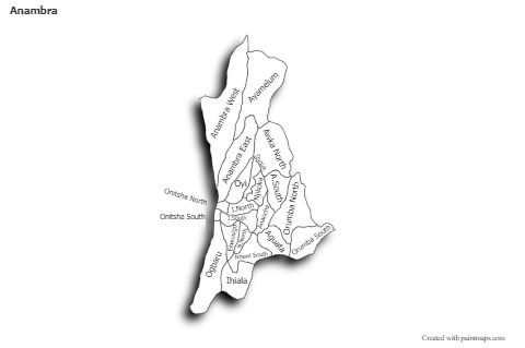 Sample Maps for Anambra (black-white,shadowy)