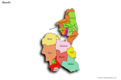 Sample Maps for Bauchi (colored,shadowy)