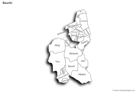 Sample Maps for Bauchi (black-white,shadowy)
