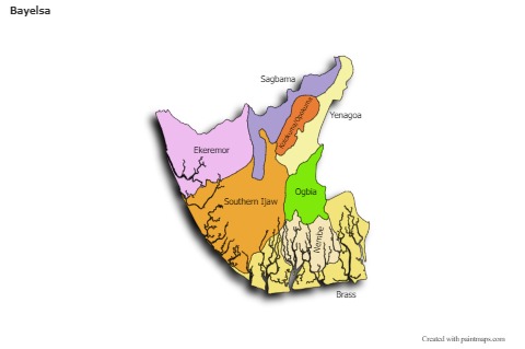 Sample Maps for Bayelsa (colored,shadowy)