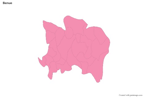 Sample Maps for Benue (pink,outline)