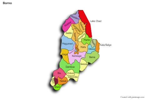 Sample Maps for Borno (colored,shadowy)