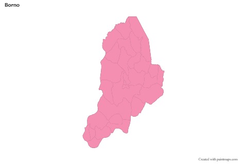 Sample Maps for Borno (pink,outline)