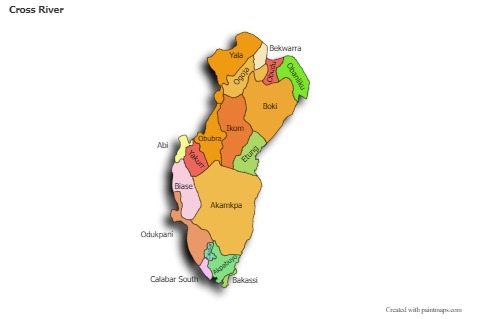 Sample Maps for Cross River (colored,shadowy)