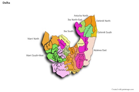 Mapas de muestra para Delta (coloreado,sombrío)