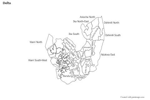 Mapas de muestra para Delta (blanco-negro)