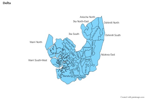 Mapas de muestra para Delta (azul)