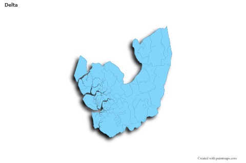 Mapas de muestra para Delta (azul,contorno,sombrío)