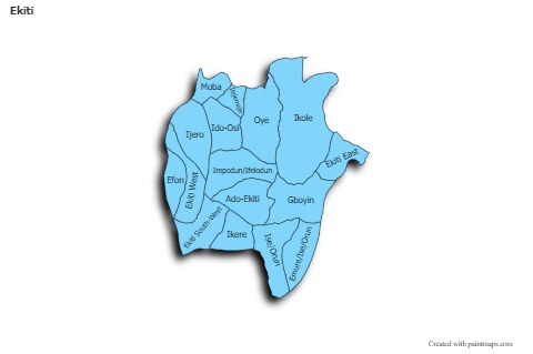 Sample Maps for Ekiti (blue,shadowy)