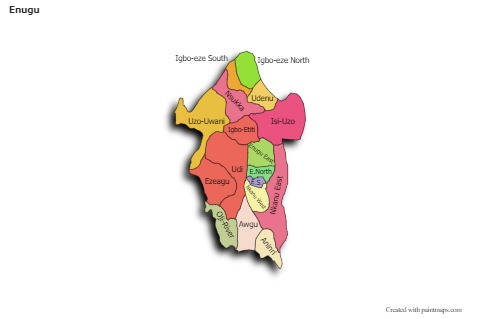 Sample Maps for Enugu (colored,shadowy)