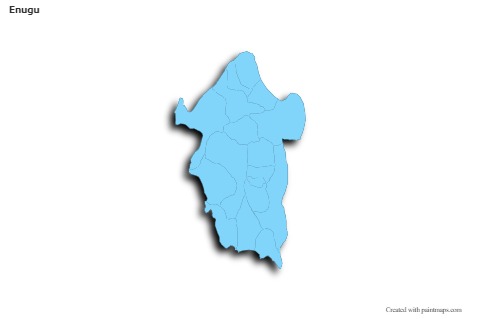 Sample Maps for Enugu (blue,outline,shadowy)