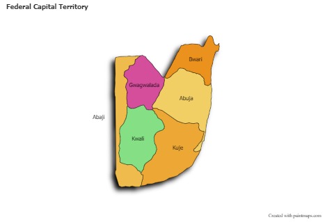Sample Maps for Federal Capital Territory (colored,shadowy)