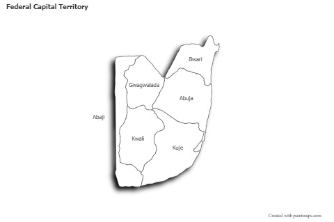 Sample Maps for Federal Capital Territory (black-white,shadowy)