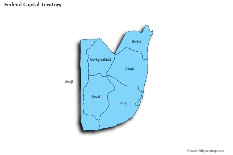 Sample Maps for Federal Capital Territory (blue,shadowy)