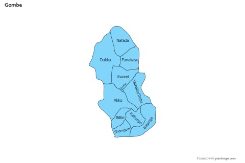 Contoh Peta untuk Gombe (biru)