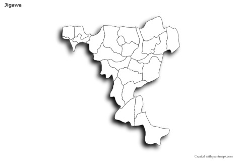 Sample Maps for Jigawa (black-white,shadowy)