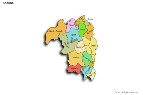 Sample Maps for Kaduna (colored,shadowy)