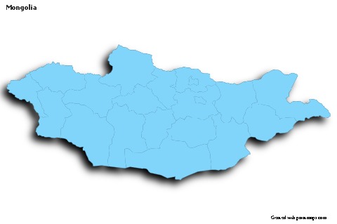 Sample Maps for Mongolia (blue,outline,shadowy)