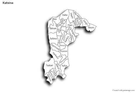 Contoh Peta untuk Katsina (hitam-putih,bayangan)