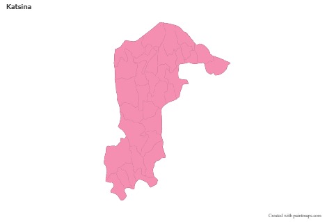Contoh Peta untuk Katsina (merah jambu,garis besar)