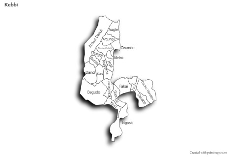 Sample Maps for Kebbi (black-white,shadowy)