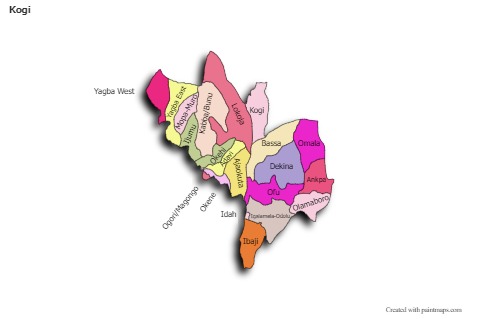 Sample Maps for Kogi (colored,shadowy)