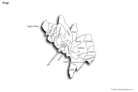 Sample Maps for Kogi (black-white,shadowy)