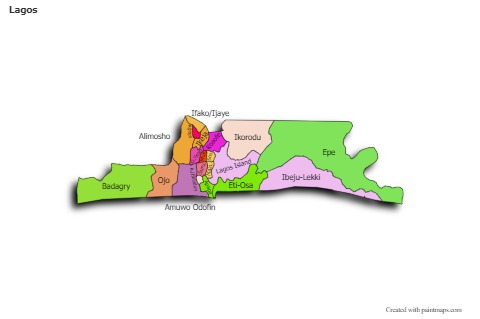 Mapas de muestra para Lagos (coloreado,sombrío)