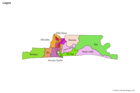 Mapas de muestra para Lagos (coloreado)