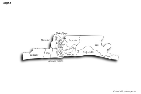 Mapas de muestra para Lagos (blanco-negro,sombrío)