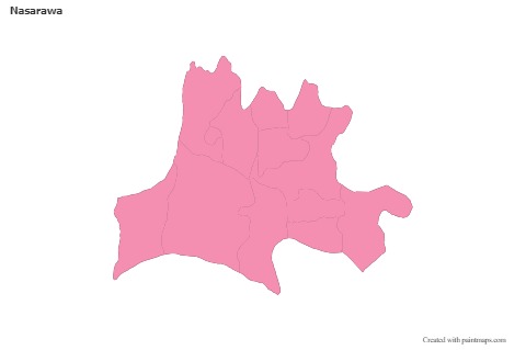 Sample Maps for Nasarawa (pink,outline)