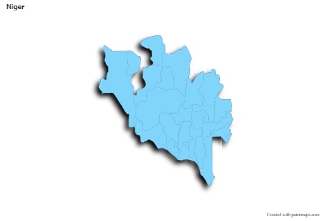 Sample Maps for Niger (blue,outline,shadowy)