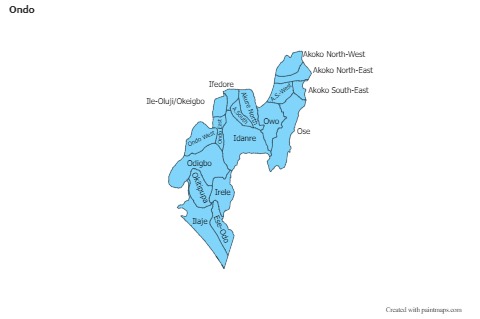 Contoh Peta untuk Ondo (biru)