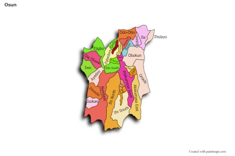 Sample Maps for Osun (colored,shadowy)