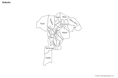 Sokoto için Örnek Haritalar (siyah-beyaz)