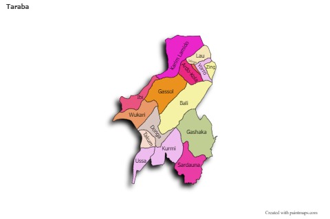 Sample Maps for Taraba (colored,shadowy)