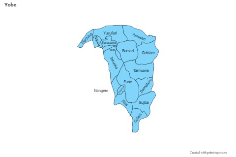 Contoh Peta untuk Yobe (biru)