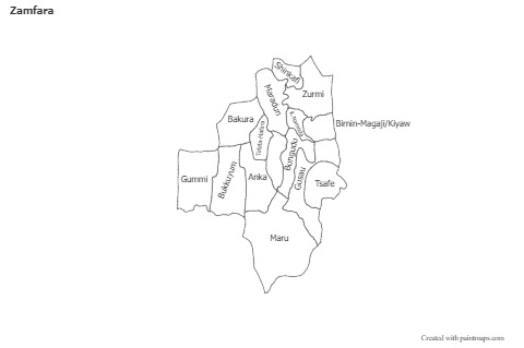 Zamfara için Örnek Haritalar (siyah-beyaz)
