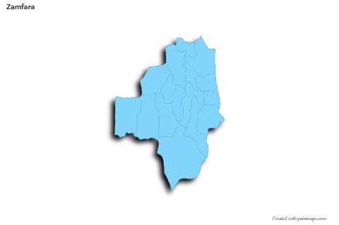 Zamfara için Örnek Haritalar (mavi,anahat,gölgeli)