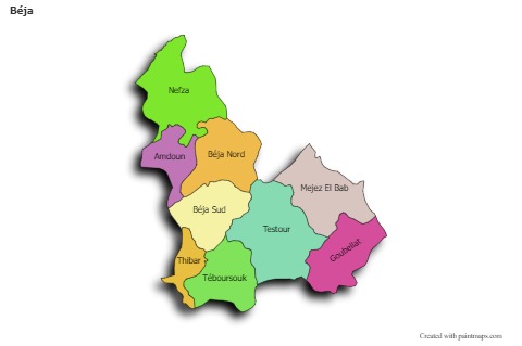 Sample Maps for Béja (colored,shadowy)