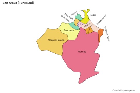 Sample Maps for Ben Arous (Tunis Sud) (colored)