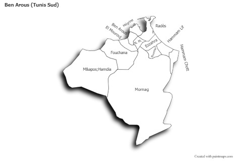 Sample Maps for Ben Arous (Tunis Sud) (black-white,shadowy)